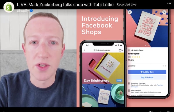 shopify reunite 2020 Facebook Shop
