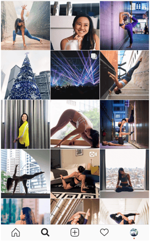 yoga influencer grid